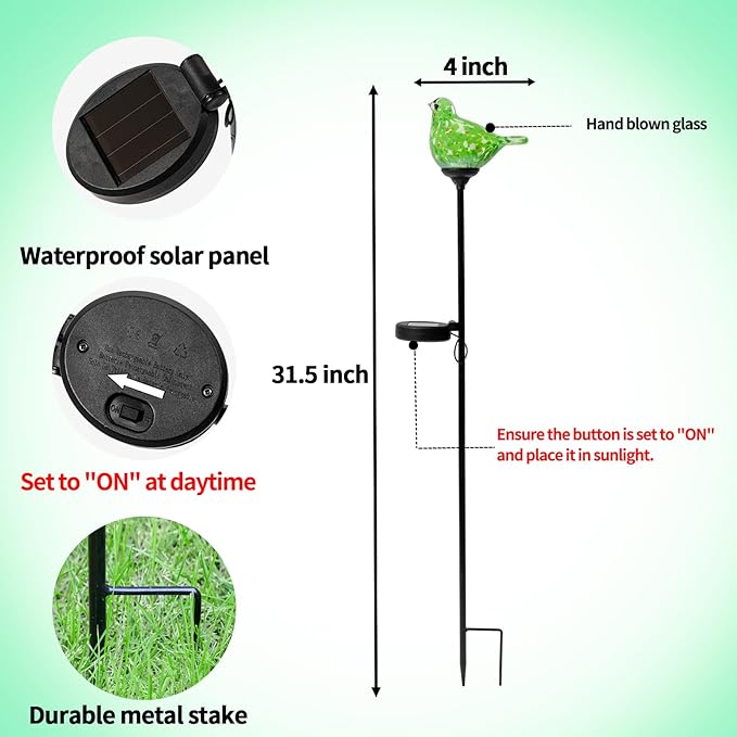 2 Pack Solar Powered Garden Stake Lights Outdoor, Cute Animal Outdoor Figurine Lights Ornament Statue Decor for | Lumora