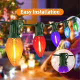 C7 Christmas Lights - 25FT Clear Multicolor LED Outdoor String Lights, Commercial Grade with 27 C7 Bulbs | Lumora