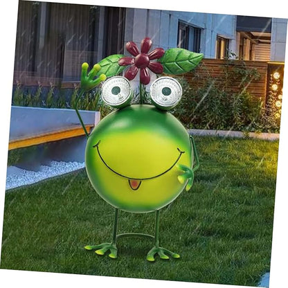 VANZACK Solar Light Frog Garden Decor Outdoor Solar Pathway Light Wrought Iron Craft for Lawn Courtyard and Landscape Lighting for Garden Decoration