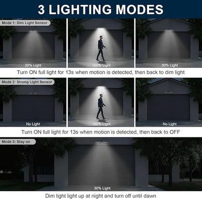 Solar Outdoor Lights with Motion Sensor, 36 LED Waterproof Solar Powered Clamp Lights for Garden, Patio, Pathway, Fence, Yard - 3 Lighting Modes (White Light)