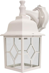 LIT-PaTH Dusk to Dawn Outdoor Wall Lantern, White Large Exterior Wall Light Fixture, E26 Base, Anti-Rust Aluminum | Lumora