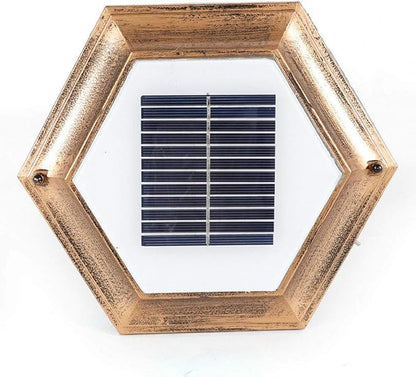 TBVECHI Solar Powered Outdoor Pillar Light Solar Landscape Pathway LED Lights Solar Post Light Waterproof Lantern Lamp for Fence Deck (Bronze x 2)