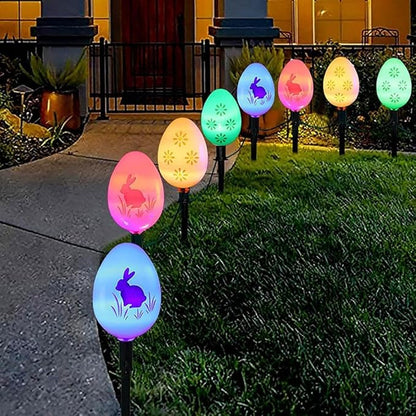 20 LED Solar Egg Lights Garden Decor,Easter Eggs Pathway Lights for Easter Outdoor Decorations,8 Lighting Modes Pastel Egg Light Stake Light for Yard Garden Lawn