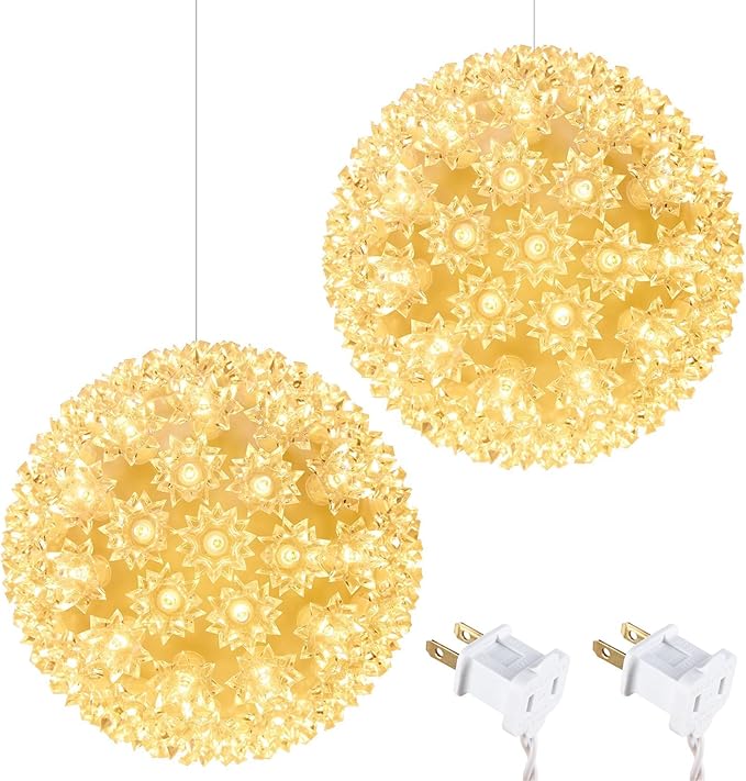 Brightown Outdoor Christmas Decorations-Starlight Sphere, Replaceable Bulbs with Add-On Plug, Lighted Sphere Balls | Lumora