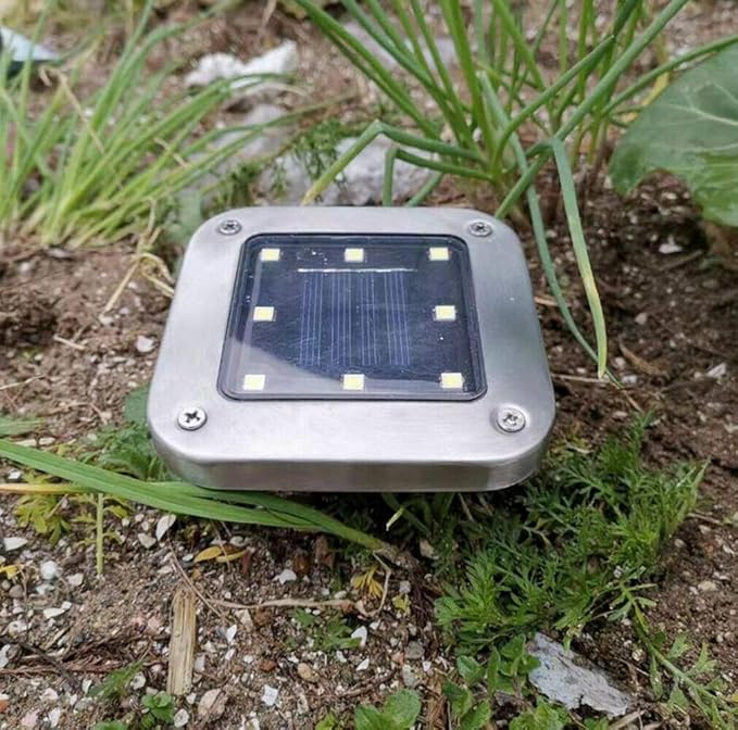 Solar Ground Lights 8 LED Disk Light Solar Powered Outdoor in-Ground Lights for Outdoor Garden Lawn Yard Walkway | Lumora