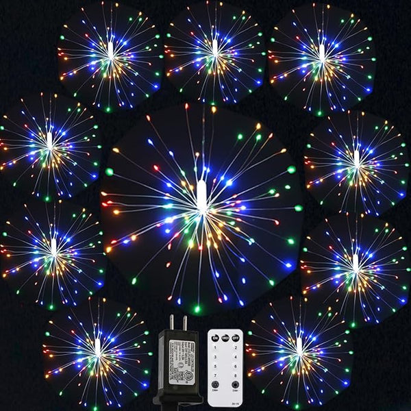 10 Pcs Total 1000 LED Firework Copper Wire Lights, 8 Modes Fairy Twinkle Lights Plug in String Lights 1M/3.3FT | Lumora