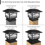 Davinci Lighting Premium Solar Outdoor Post Cap Lights - 4x4 5x5 6x6 - Bright LED Light for Fence Deck Garden or | Lumora