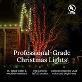 Pro Christmas LED Christmas Lights – 70 Count Wide Angle Conical String Lights – Professional Grade Indoor/Outdoor | Lumora