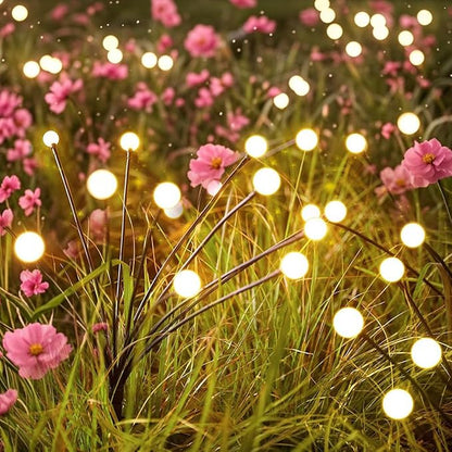 Solar Lights Outdoor Waterproof 2 Packs,Garden Patio Decorative,Firefly Lights for Patio Lawn,Landscape Lighting Large Bulbs,Starlight Windswept,Great Gift for Women for Gardening,20LEDs