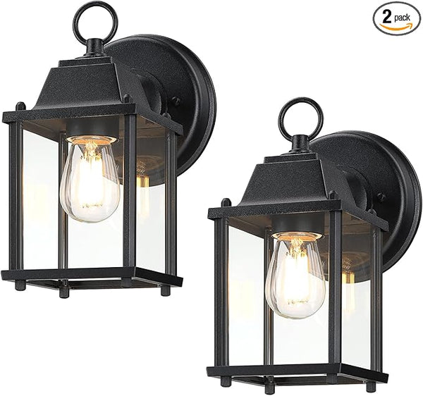 LIT-PaTH Outdoor Wall Lantern, Wall Sconce as Porch Lighting Fixture, E26 Base, Aluminum Housing Plus Glass | Lumora