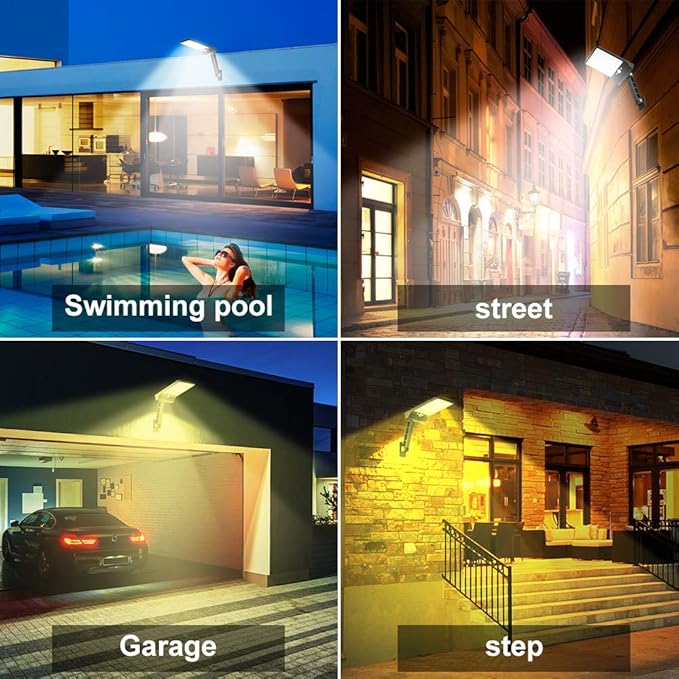 highydroLED Solar Lights Outdoor with Remote and Color Temperature Adjustment 2700K to 6000K, 48LED Solar Motion Sensor Light with 3 Modes,Waterproof IP65 Night Light for Garden Garage [Pack of 2]