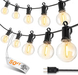 Outdoor String Patio Lights, 50FT 50 LED Patio Lights Waterproof, Connectable Shatterproof Hanging Outside String | Lumora