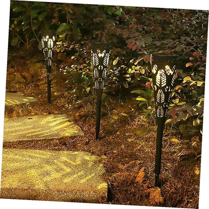 4pcs Solar Path Lights Outdoor LED Pathway Lights Solar Powered Waterproof Garden Lawn Patio Yard Decorative Warm White
