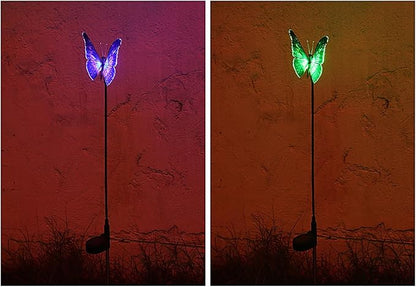 Solar Lights, RGB Color Changing LED Outdoor with Light Sensor and On Off Switch, Solar Pathway Lights for Lawn Patio Yard Landscape Decor