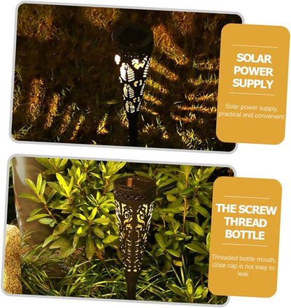 4Pcs Solar Pathway Lights Outdoor Decorative Solar Lights for Garden Lawn and Patio Warm LED Landscape Projection Lighting