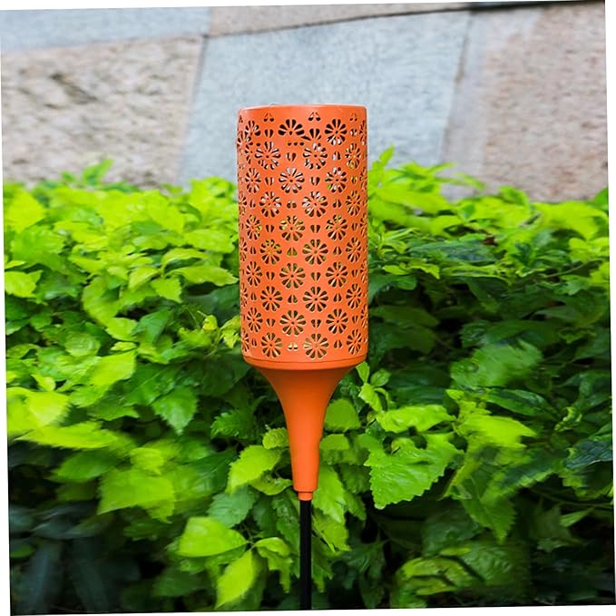 POPETPOP Solar Garden Flower Light Creative Iron Chrysanthemum Solar Pathway Lamp for Outdoor Garden Decoration Waterproof and Sturdy for Landscape Lighting