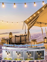 String Lights for Outdoor 25 ft, G40 Patio Lights with 13 pcs Bulbs, Shatterproof Waterproof Outdoor Lights Hanging | Lumora