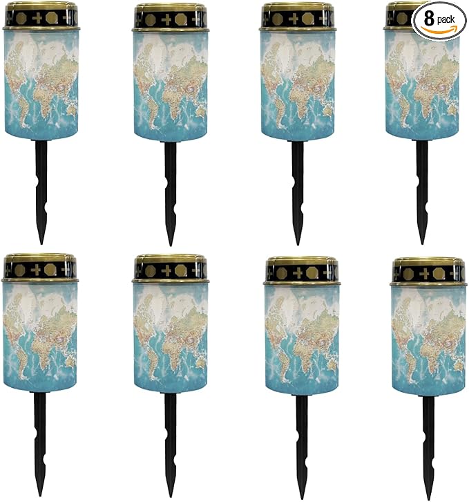 Map Solar Outdoor Lights,Solar Stake Lights Waterproof Solar Pathway Lights Landscape Lighting Solar Lantern Outdoor Garden Decorations for Yard Patio Tabletop