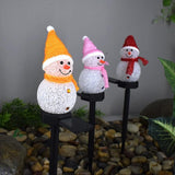 17.3in Snowman Solar Outdoor Lights Christmas Decoration， LED Solar Garden Lights, Multicolor Solar Stake Lights | Lumora