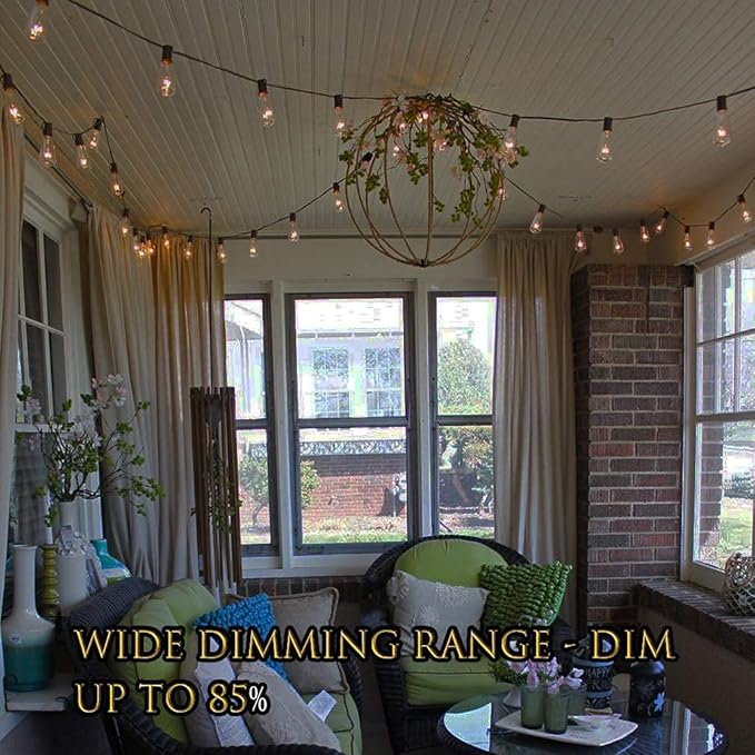 Outdoor String Lights 66ft with LED Filament Bulbs 40+2(Spare) Dimmable Shatterproof Waterproof, for Indoor/Outdoor | Lumora
