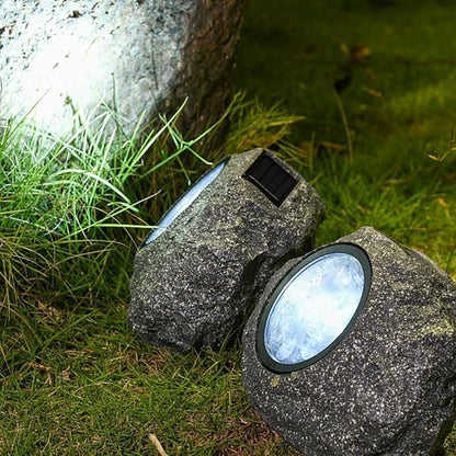 IP65 Waterproof Solar Stone Light for Garden Pathway and Patio Outdoor Lighting Featuring Solar Powered LED and Two Adjustable Lighting Modes