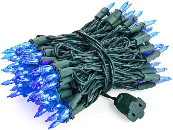 Brizled Blue Christmas Lights, 33ft 100 LED Christmas String Lights, 120V UL Certified Plug-in Xmas Tree Light | Lumora