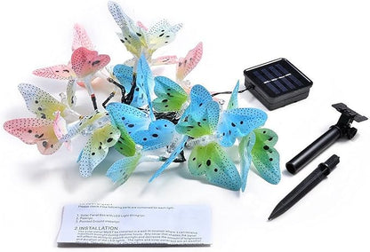 Solar Outdoor Lights, Garden Lights, 12 LED Butterfly Decorative Lights for Fence, Yard, Pathways, Solar Spot Lights Outdoor, Security Lights, Outdoor Lamp, Cute Stuff