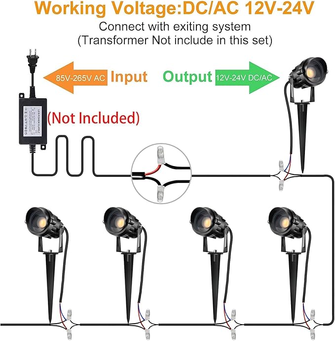 Low Voltage Landscape Lights with Connectors Outdoor: 7W 700LM LED Landscape Lighting for Tree Garden Yard Pathway | Lumora