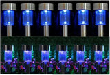 12PCS Blue Outdoor Lights LED Steel Garden Solar Powered Landscape Light Lamp Yar Pathway Stake Lights | Lumora