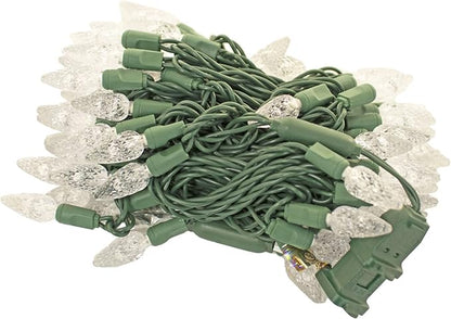 EST. LEE DISPLAY L D 1902 35FT LED Christmas String Lights C6 Warm White Steady 70 Bulbs UL Listed Outdoor Waterproof Green Wire Cords