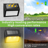 XLUX Solar Lights for Steps Decks Pathway Yard Stairs Fences, LED lamp, Rainproof, Black Metal Housing, 2 Pack(Warm | Lumora