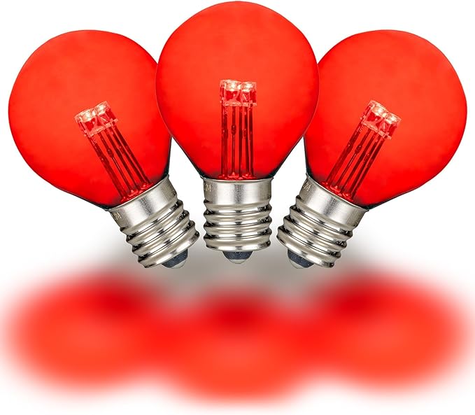 Novelty Lights 25 Pack G30 Glass LED Globe Bulbs, String Light Replacement Bulbs, E12 Candelabra Base, Energy | Lumora