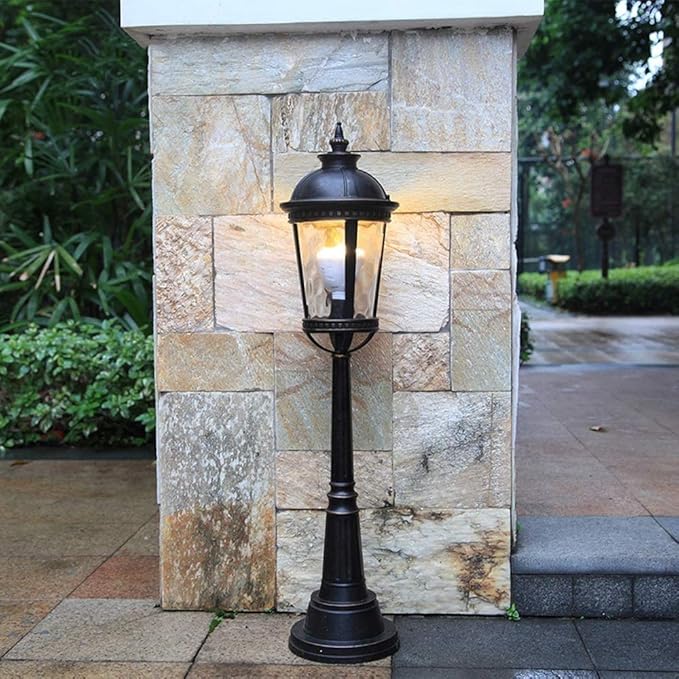 Lights Outdoor IP54 Waterproof Outdoor Column Post Lamp Glass Lantern European Victoria Antique Metal High Pole | Lumora