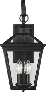 Savoy House 5-141-BK Ellijay Modern Farmhouse Rustic Clear Glass Outdoor Wall Lantern, 3-Light 120 Total Watts, 19" | Lumora