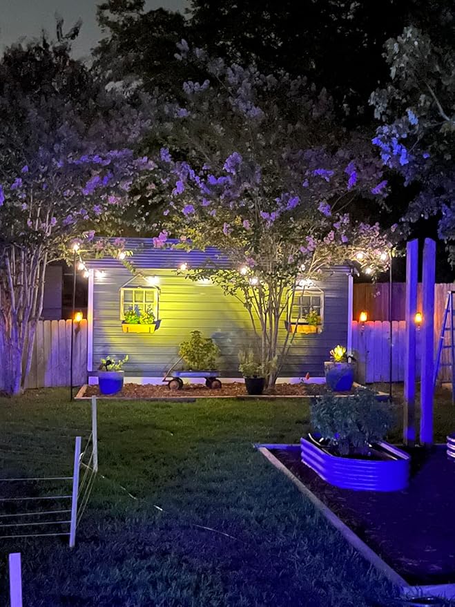 Brightech Bundle: 15 Hooks Ambience Pro Solar Powered Outdoor String Lights, 27 ft Commercial Grade Waterproof Patio Lights, 12 Edison Bulbs, Shatterproof LED String Lights for Outside, Porch