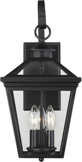 Savoy House 5-141-BK Ellijay Modern Farmhouse Rustic Clear Glass Outdoor Wall Lantern, 3-Light 120 Total Watts, 19" | Lumora