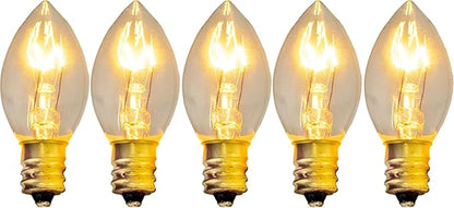 EST. LEE DISPLAY L D 1902 Indoor ＆ Outdoor String Light C9 Ceramic Christmas Steady Replacement Bulbs E17 Socket C-9 Candelabra Style Box of 25 (Clear)