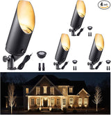 Gardenreet Brass Landscape Lighting - Black Low Voltage Outdoor Spotlights, Wired LED Uplights 12V, Waterproof Spot | Lumora