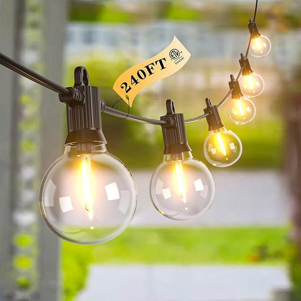 Kawaya 240FT Outdoor Lights String LED Patio Light Waterproof Dimmable G40 Globe String Lighting for Outside with | Lumora