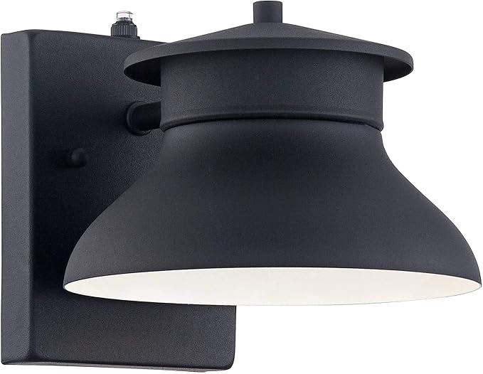 John Timberland Danbury Farmhouse Industrial Rustic Outdoor Barn Light Fixture Black LED Dusk to Dawn 6" for | Lumora