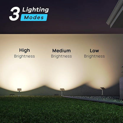 Consciot Solar Lights Outdoor Waterproof, 3000/5000/6500K Solar Garden Light, Adjustable 170° Spot Lights for Outside Yard Landscape Lighting Pathway Halloween, IP65, Auto On/Off, 4 Pack, WS002UCW
