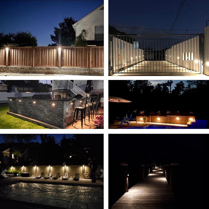 6 Pack Low Voltage AC/DC 12V LED Landscape Deck Light,Outdoor Retaining Wall Lights, IP65 Waterproof Step | Lumora