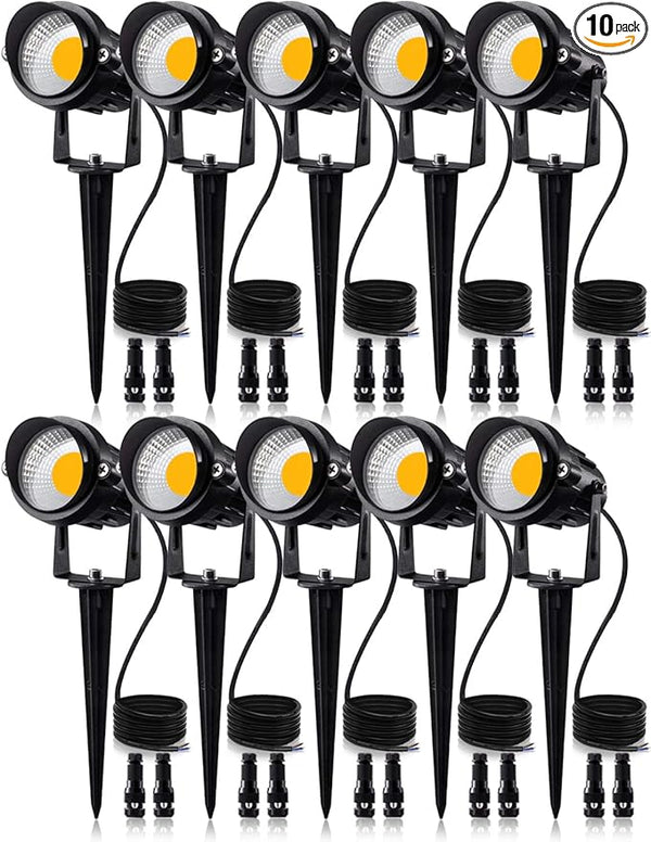 SUNVIE 12W Low Voltage LED Landscape Lights with Connectors, Outdoor 12V Super Warm White (900LM) Waterproof Garden | Lumora