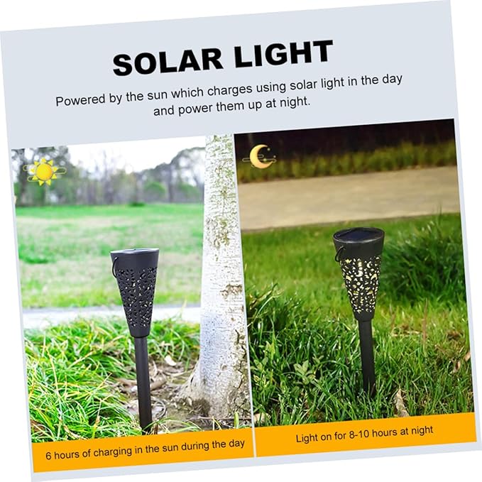 Homoyoyo Solar Garden Path Lights Outdoor Waterproof Lawn Lighting Warm White Solar Outdoor Lights for Yard and Patio Landscape Decor
