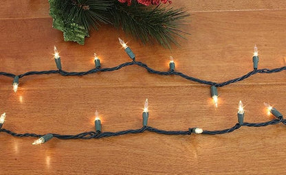 LAMPHOME 200L(100L*2pcs) Mini Lights, Green Wire,Clear