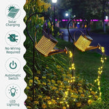 HUYIENO 2Pack Solar Garden Lights Outdoor Hanging Solar Lantern Watering Cans with Shepherd Hook for Patio Yard | Lumora