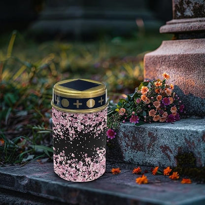 Cherry Blossom Print Solar Light Garden Decorative Solar Light Outdoor for Men Women Waterproof Solar Light Landscape Path Light Night Light