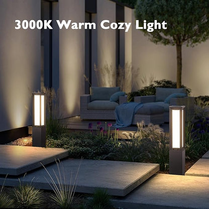Solar Pathway Lights Outdoor, 32" Landscape Path Lights, Modern Commercial Bollard Light, IP65 Waterproof Solar Powered Driveway Light, 3000K LED Walkway Lighting for Lawn Garden Patio Yard