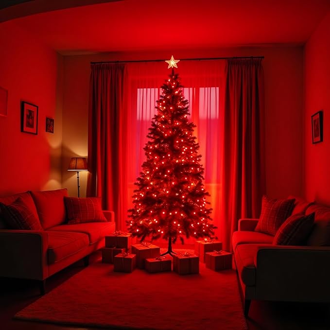 200 LED Red Christmas Lights, UL Certified and Commercial Grade Decorative Lighting String Green Wire 66 Ft, for Indoor and Outdoor Party, Patio, Trees.