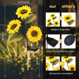 2 Pack Waterproof Solar Sunflower Garden Lights with 3 Stakes, Outdoor Decorative Lighting for Patio & Lawn | Lumora
